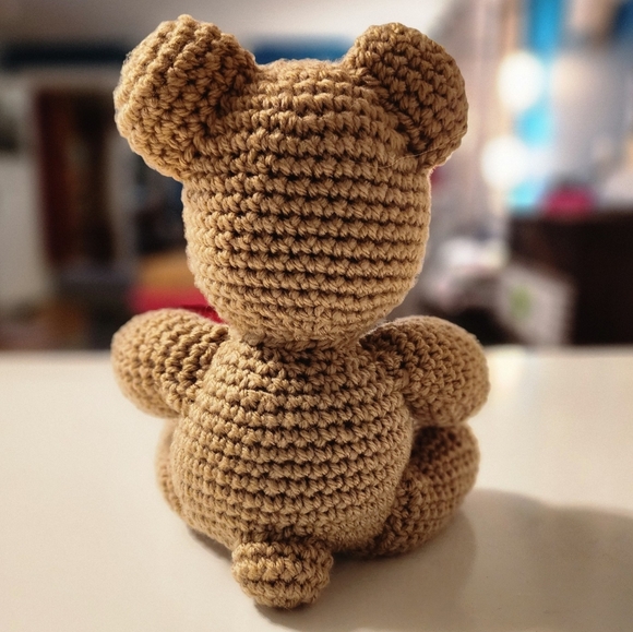 Crochet teddy bear, LAST ONE, Made by Mom - Picture 5 of 5